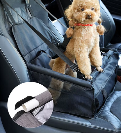 Foldable Car Seat for Dogs - Stable and Waterproof Dog Seat with Safety Belt