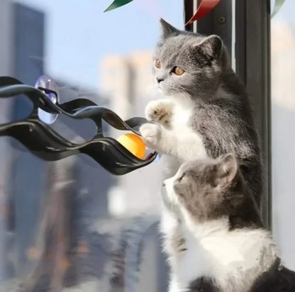 Window Marble Track - Exciting Toy for Cats