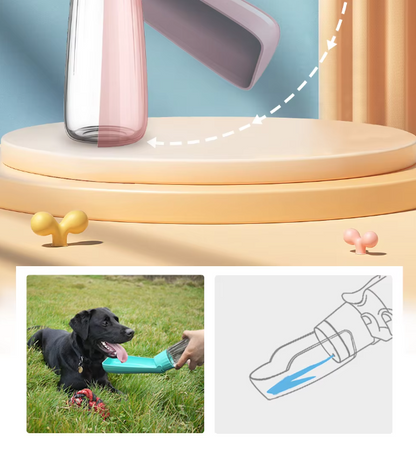 Portable Water Bottle for Dogs - Leak-Proof Travel Dispenser with Integrated Bowl