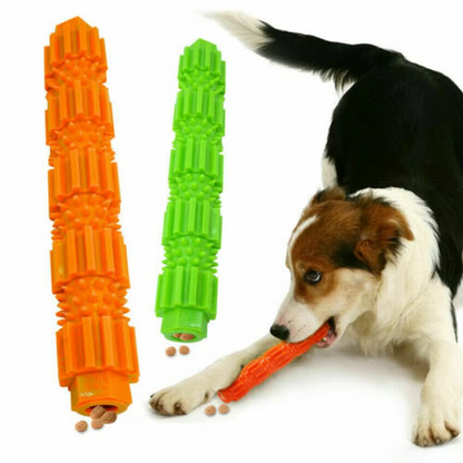 Dog Chew Toy - Durable Teething Stick with Treat Function and Dental Hygiene Effect