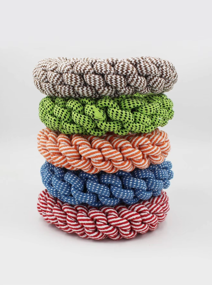 Durable Chew Ring for Dogs - Natural Rope Toy for Healthy Gums