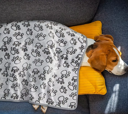 Cozy Dog Blanket - Soft Pet Blanket with Paw Print Design