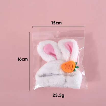 Cat Hat with Bunny Ears and Carrot or Flower Design for Adorable Companion Photos