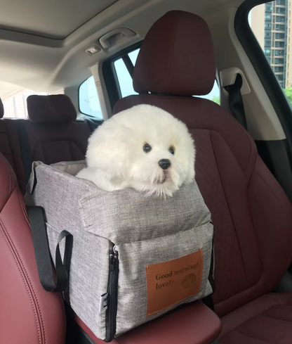 Deluxe Dog Car Seat - Portable Padded Car Seat with Safety Belt
