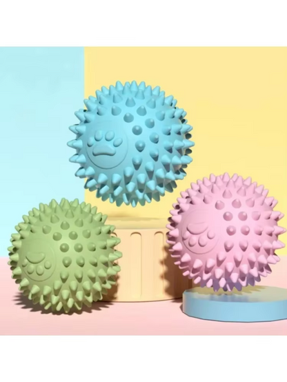 Spiky Ball Dog Toy – Soft Rubber Chew Ball for Dental Hygiene