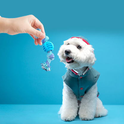 Dog Toys Chew Rope - Sturdy Rope with Teething Ball for Play and Dental Hygiene Fun