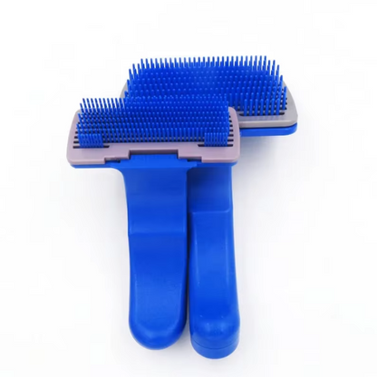 Self-Cleaning Pet Brush with Silicone Bristles for Effortless Grooming