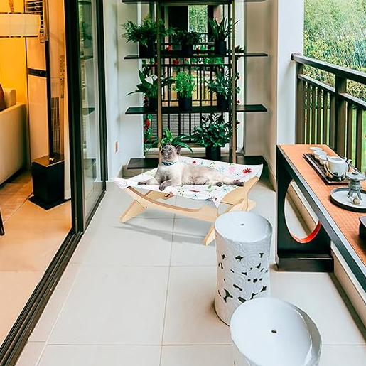 Wooden Cat Bed Covered with Fabric – Comfortable Resting Place for Cats