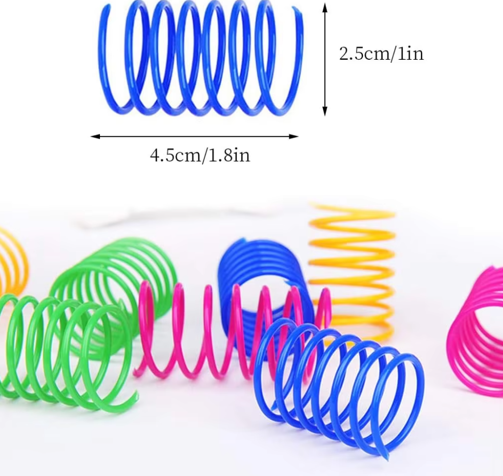 Multicolored Spiral Springs - Interactive Fun for Cats