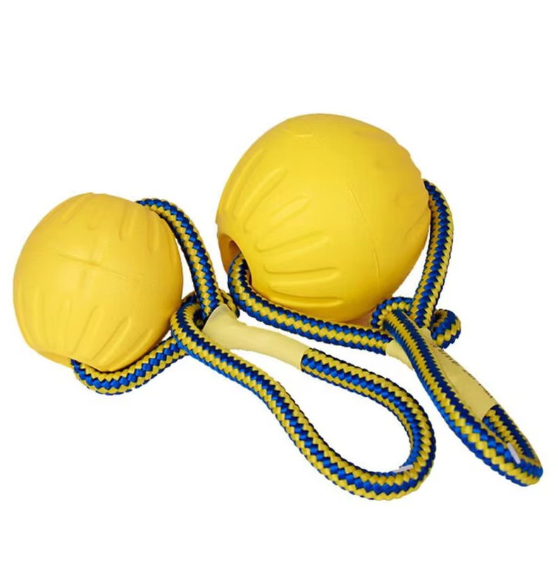 Durable Dog Toys - Fetch and Tear Ball with Rope