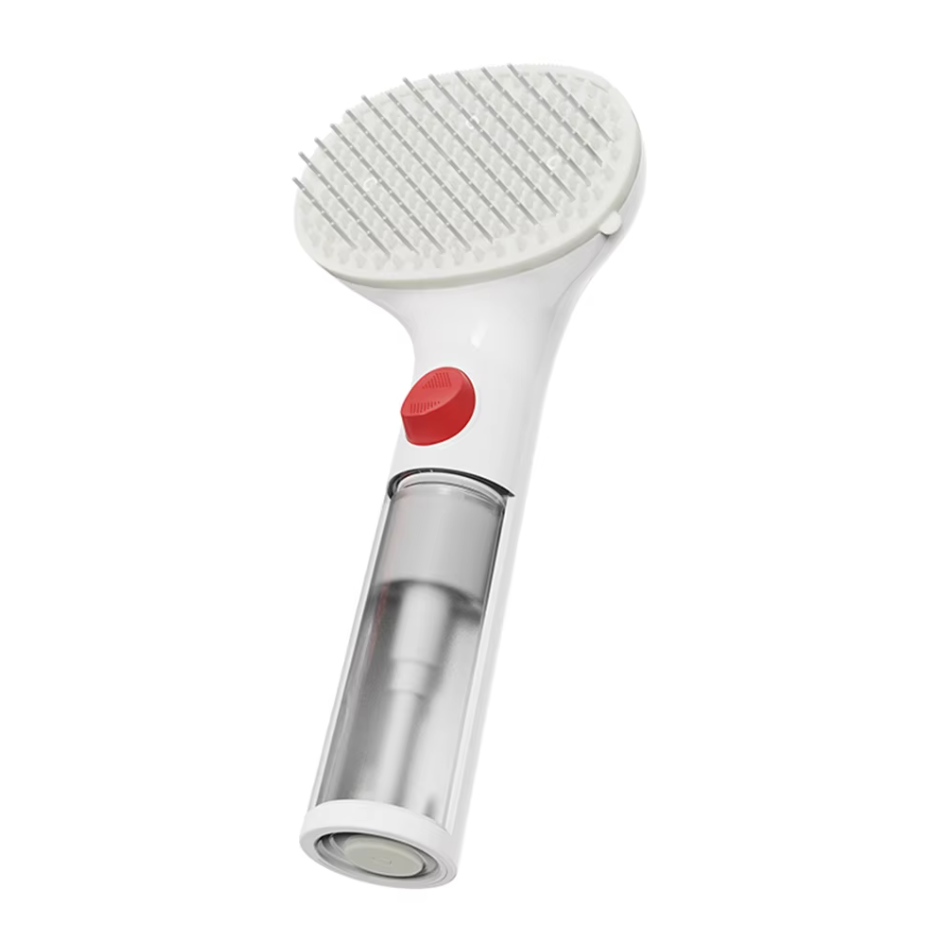Dry Foam Brush for Pets with Built-In Cleaning Dispenser