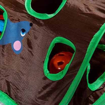 Cat Play Mat with Hide-and-Seek Game - Interactive Hunting and Occupation Mat