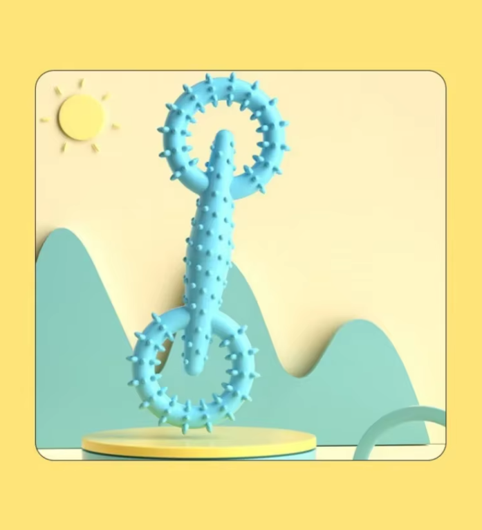 Dog Teething Ring Toy - Tooth Cleaning and Chewing Fun