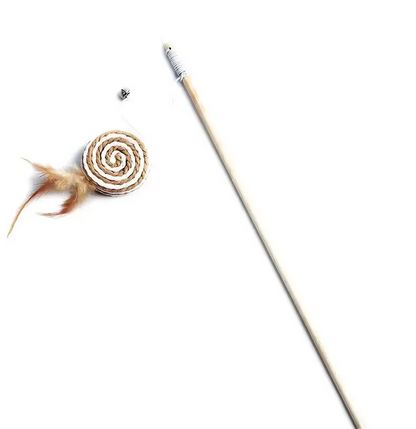 Interactive Cat Toys – Natural Toys with Feathers and Bells