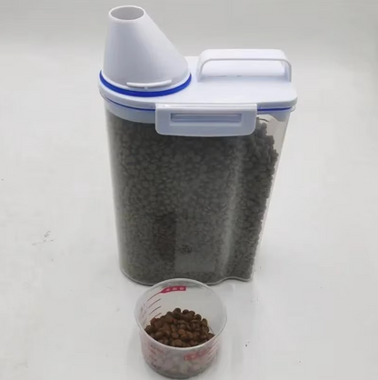 Pet Food Dispenser with Graduated Cup