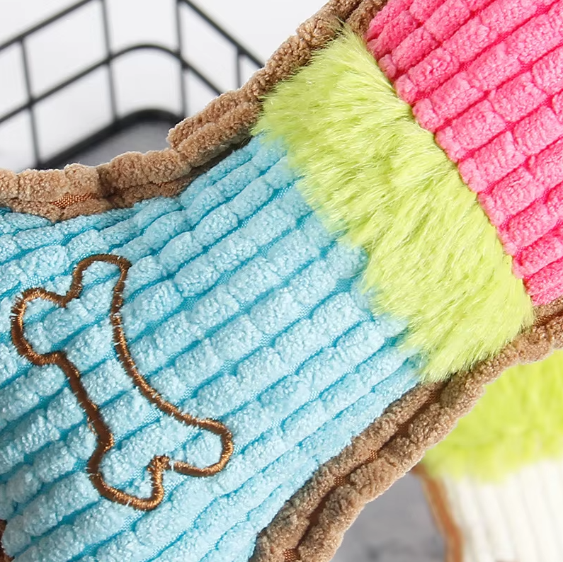 Dog Toy in the Shape of a Squeaker - Durable Chew Cushion in the Shape of a Bone