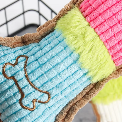 Dog Toy in the Shape of a Squeaker - Durable Chew Cushion in the Shape of a Bone