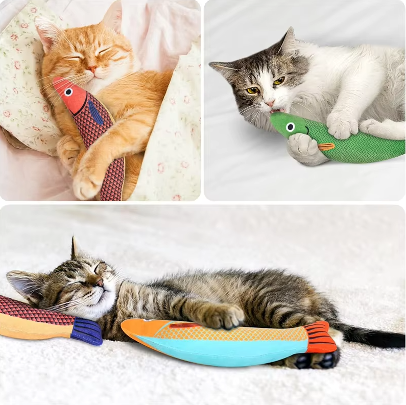 Interactive Cat Toy Fish with Catnip and Sound Effect