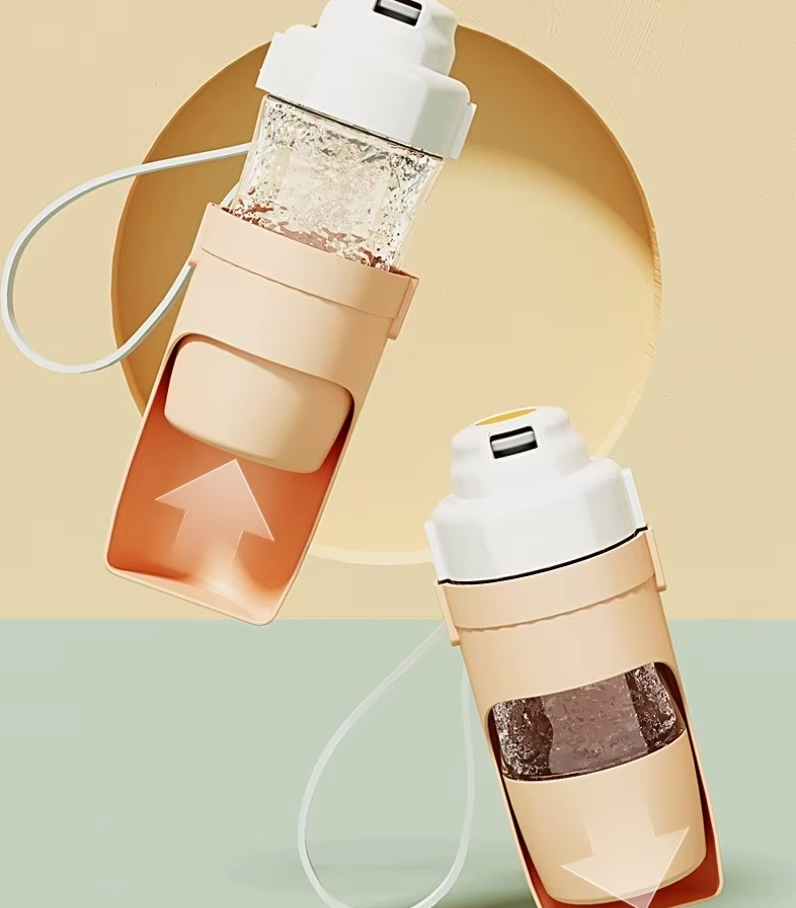 Collapsible Water Bottle for Pets with Food Storage Container