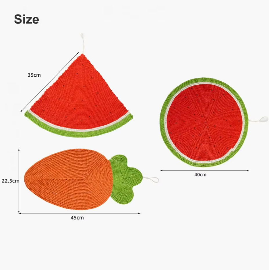 Cat Scratching Material in Fruit Shape - Watermelon and Carrot Design