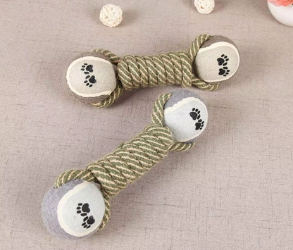 Dog Rope Toys with Balls - Chew Toy for Dogs with Paw Print