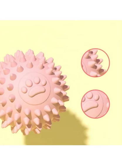 Spiky Ball Dog Toy – Soft Rubber Chew Ball for Dental Hygiene