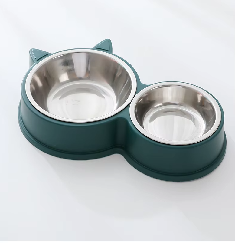 Cat Plate Set with Cat Ears and Non-Slip Base