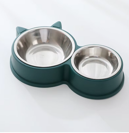 Cat Plate Set with Cat Ears and Non-Slip Base