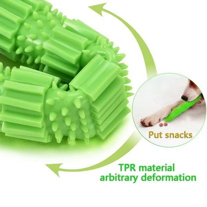 Dog Chew Toy - Durable Teething Stick with Treat Function and Dental Hygiene Effect