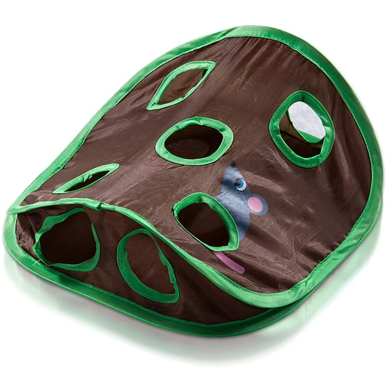 Cat Play Mat with Hide-and-Seek Game - Interactive Hunting and Occupation Mat