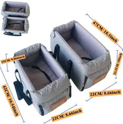 Deluxe Dog Car Seat - Portable Padded Car Seat with Safety Belt