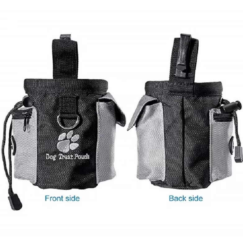 Dog Treat Bag with Poop Bag Dispenser – Practical and Portable Training Bag for Walks