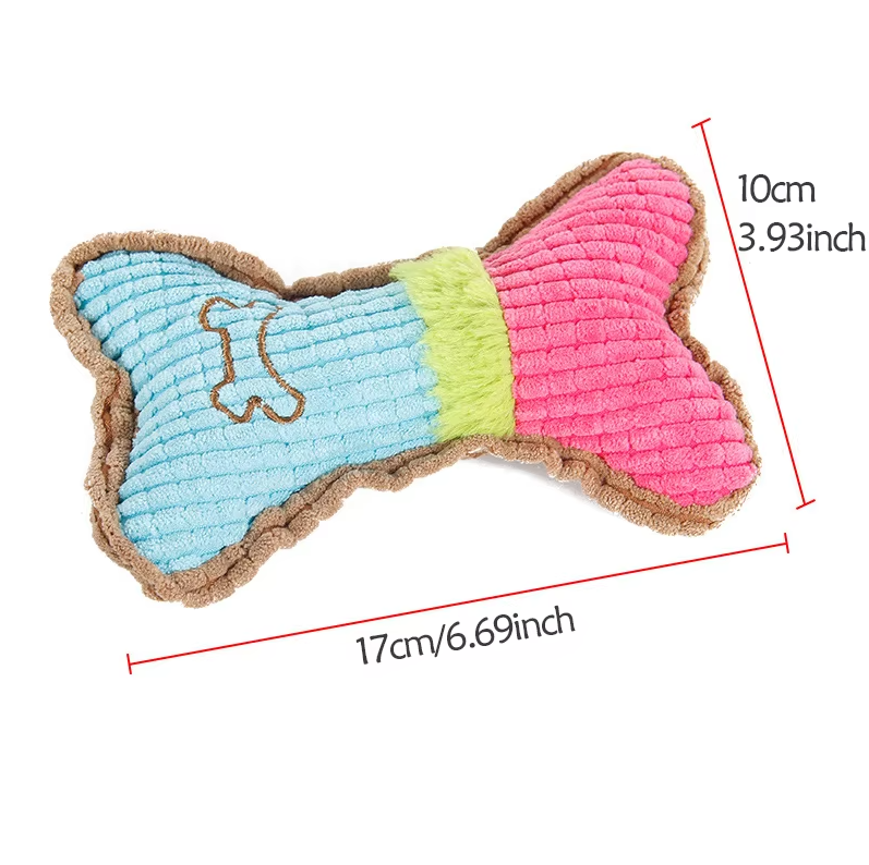 Dog Toy in the Shape of a Squeaker - Durable Chew Cushion in the Shape of a Bone