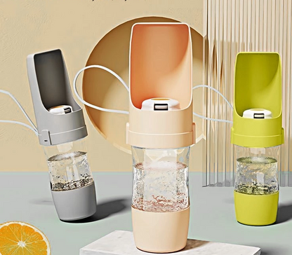 Collapsible Water Bottle for Pets with Food Storage Container