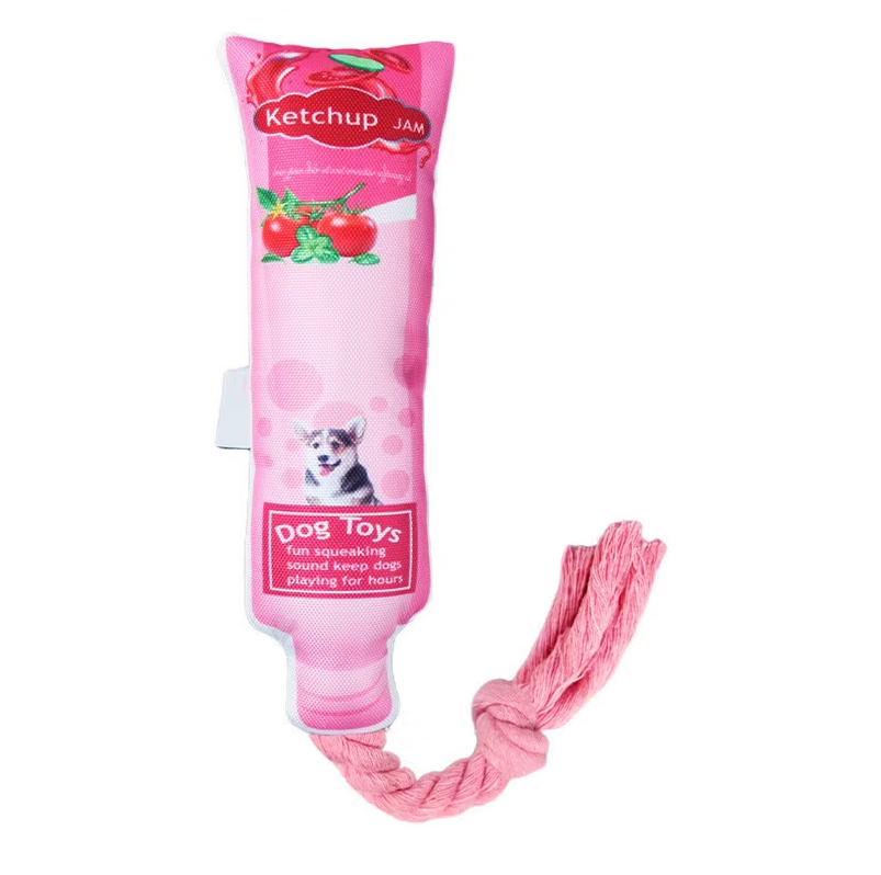 Fruit Jam Dog Toys – Squeaky Toy with Chew and Tug Rope