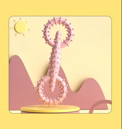 Dog Teething Ring Toy - Tooth Cleaning and Chewing Fun
