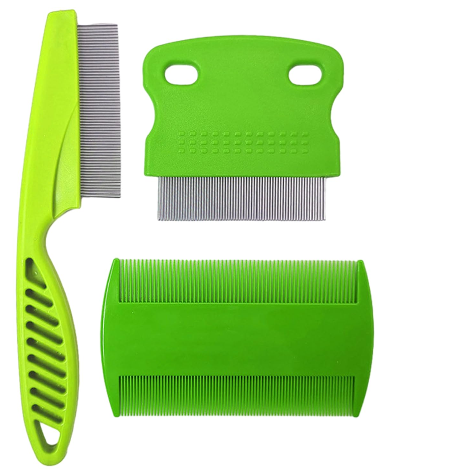 Flea Comb Set for Pets - Fine-Toothed Combs for Cats and Dogs