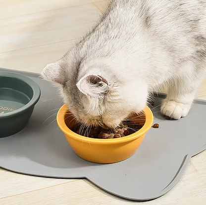 Cat Bowl Mat with Non-Slip Bottom