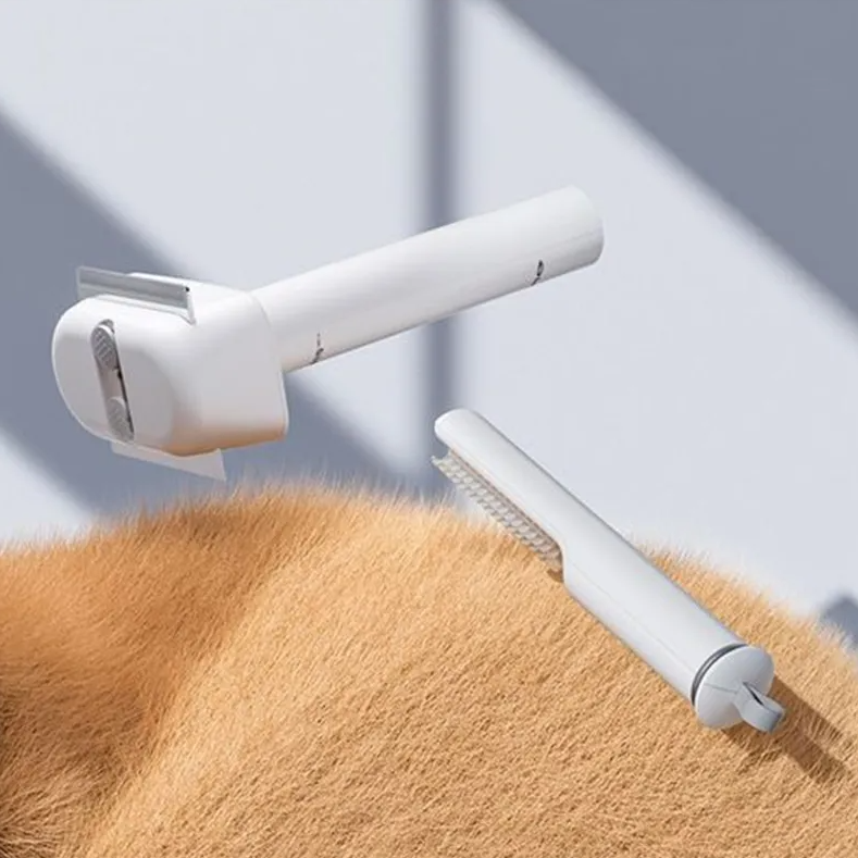 2-in-1 Pet Brush with Trimmer for Effective Grooming