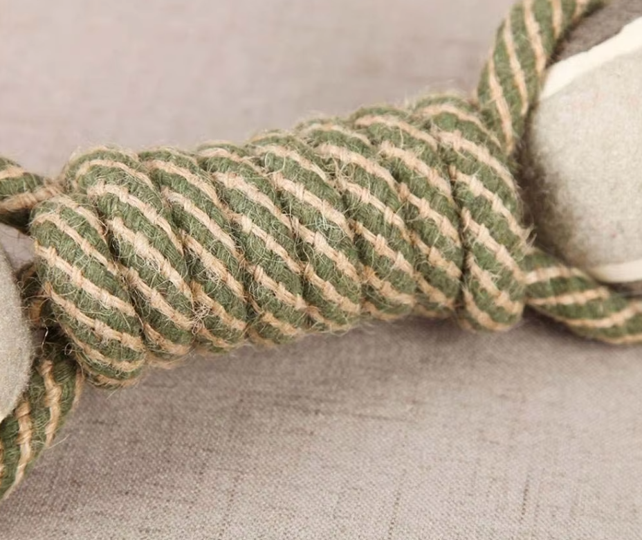 Dog Rope Toys with Balls - Chew Toy for Dogs with Paw Print