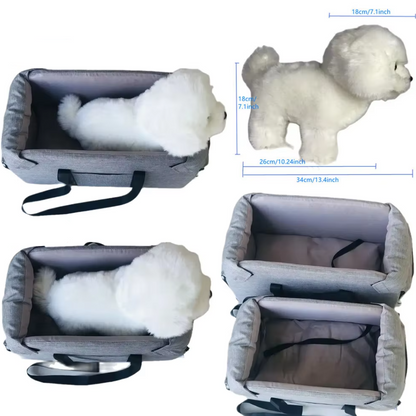 Deluxe Dog Car Seat - Portable Padded Car Seat with Safety Belt