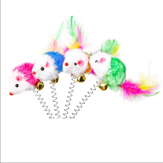 Spring Mouse with Suction Cup - Playtime Fun for Cats