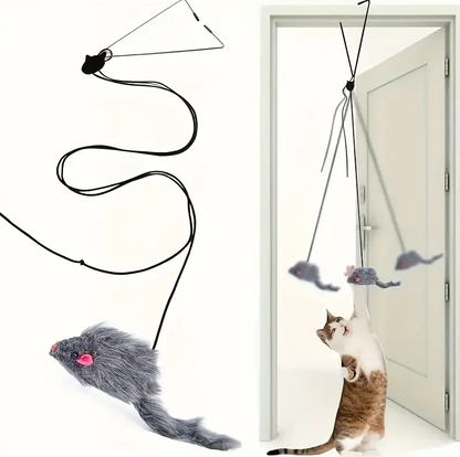 Interactive Cat Toys - Mouse Toy with Pull Cord