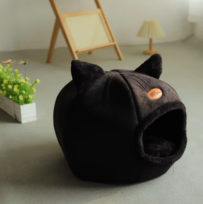 Cozy Cat-Shaped Pet Bed – Heated Cat House with Removable Cushion