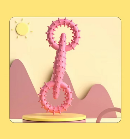 Dog Teething Ring Toy - Tooth Cleaning and Chewing Fun