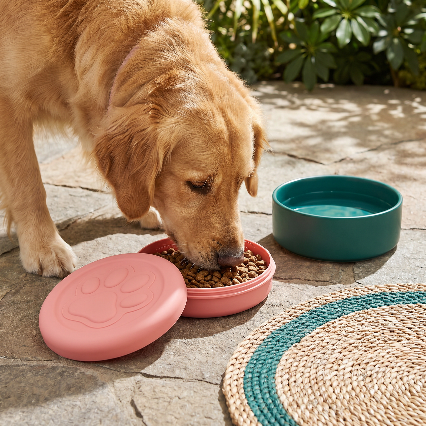 Multifunctional Pet Food Container – Portable 2-in-1 Food & Water Bowl for On-the-Go