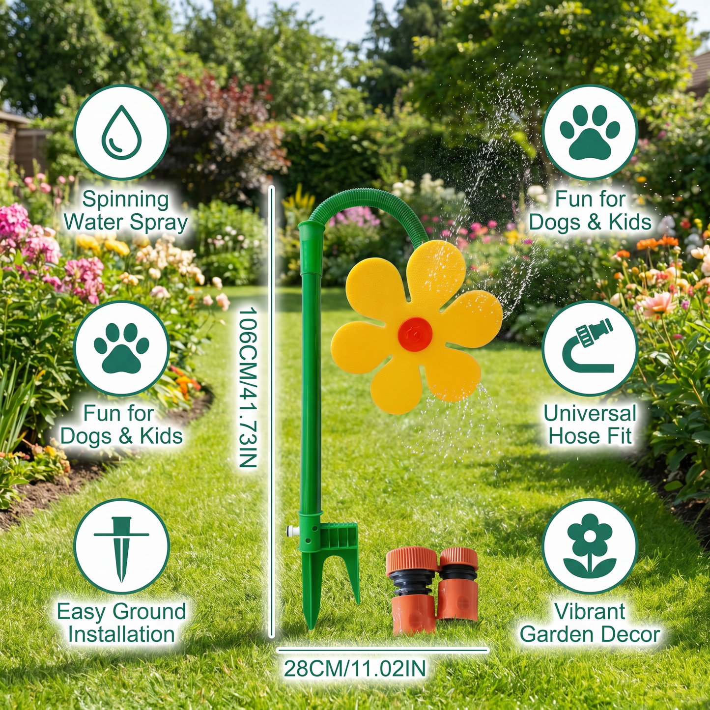 Spinning Sunflower Sprinkler for Dogs