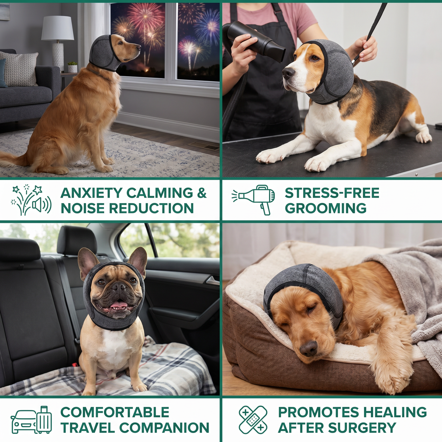 Protection Dog Ear Muffs Noise-Reducing & Anxiety-Calming Ear Cover