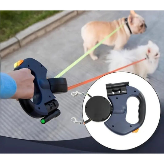 Practical and Anti-Tangle Double Dog Leash