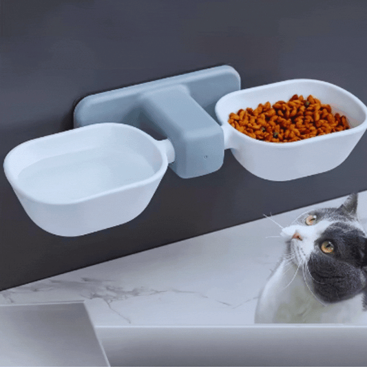 Wall-Mounted Stand for Food and Water Bowls